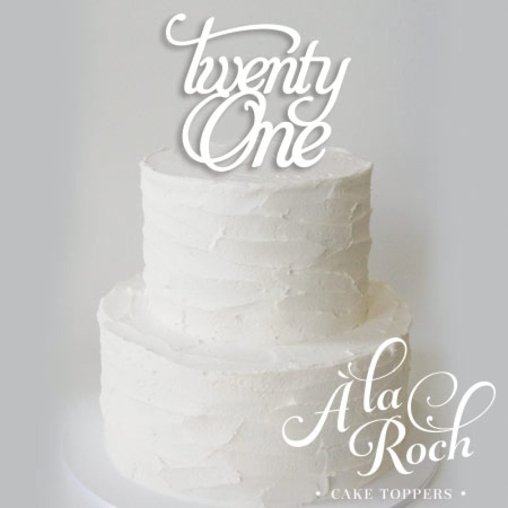 Twenty One Acrylic Cake Topper
