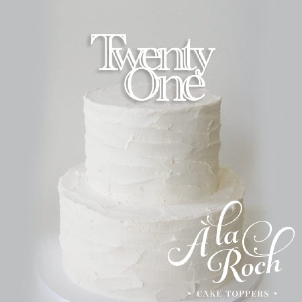 Twenty One Acrylic Cake Topper